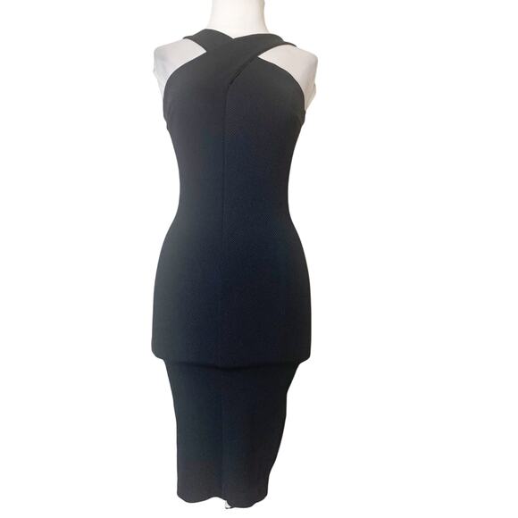 Nadia Tarr crossover halter bodycon dress black sz s - Picture 7 of 7